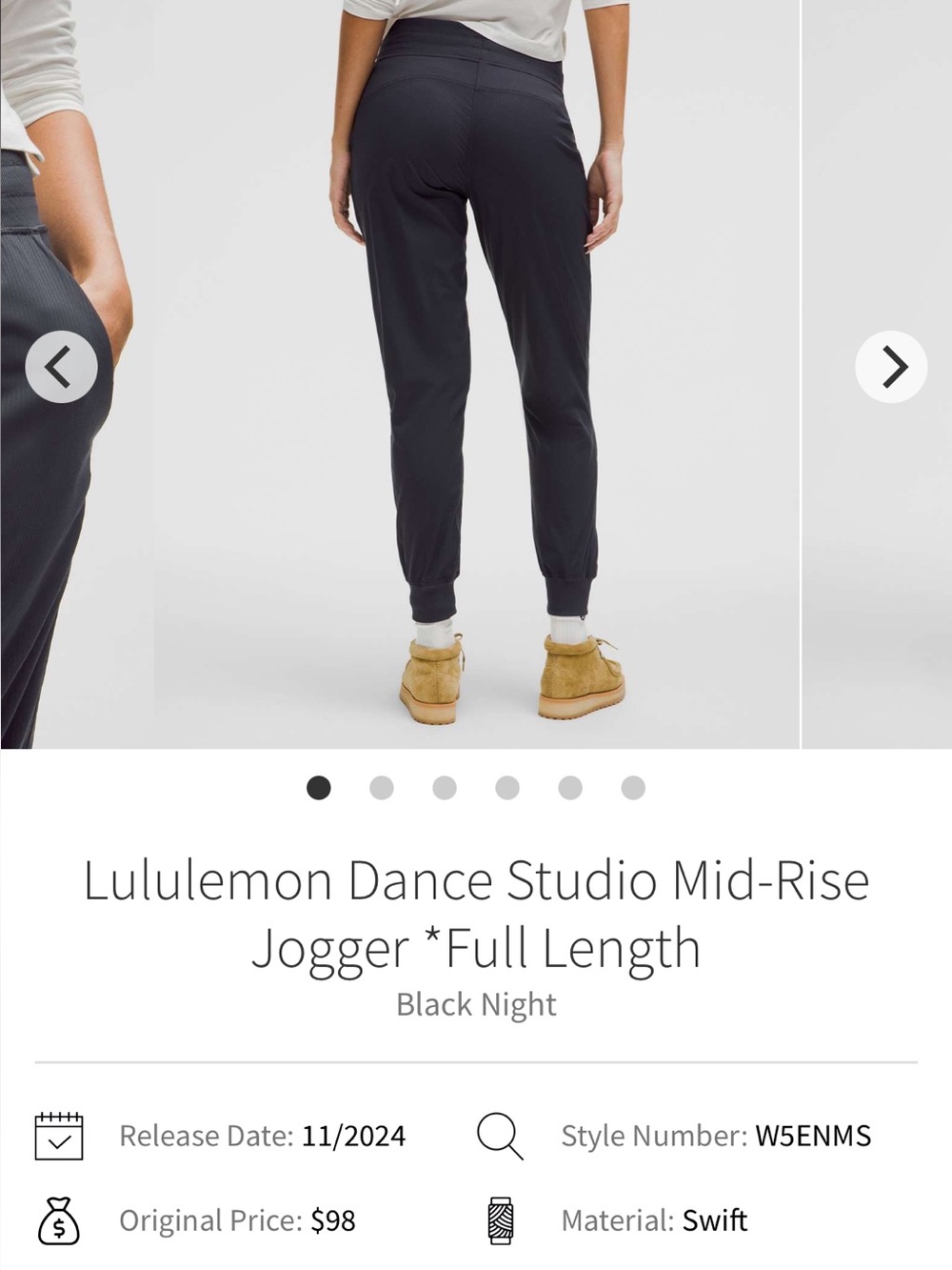 lululemon athletica Dance Studio Mid-Rise Joggers - Black Night